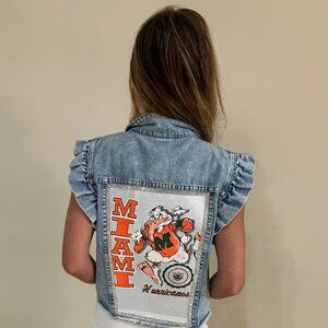 Miami Hurricane Ruffle Denim Vest
